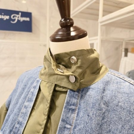 데님 배색 집업 점퍼