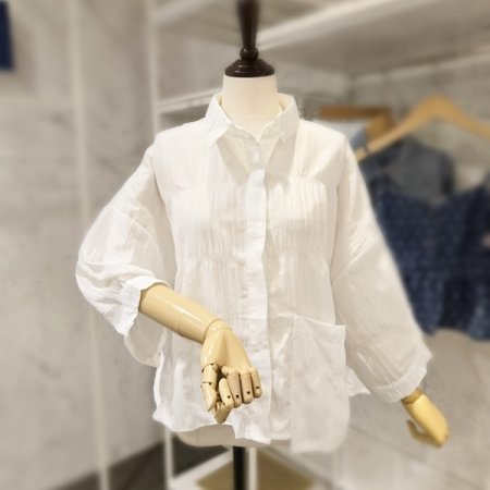 앞포켓 루즈핏 카라 블라우스