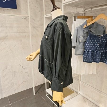 하프 스트링 카라 자켓