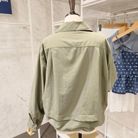 레터링 자수 카라 셔츠