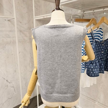 리본 진주 니트 베스트