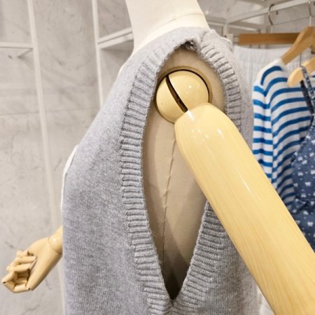 리본 진주 니트 베스트