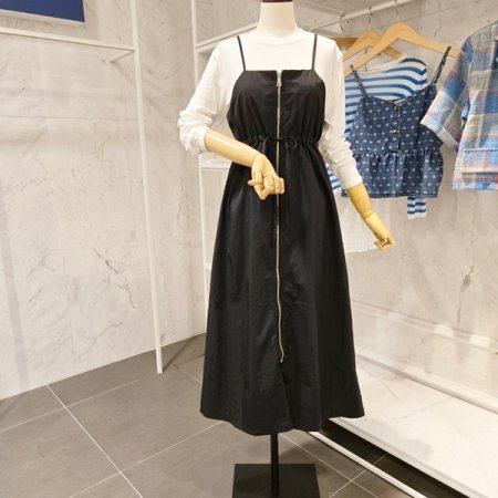 지퍼 원피스 티셔츠 세트