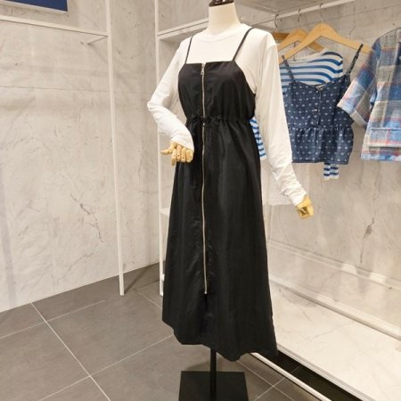 지퍼 원피스 티셔츠 세트