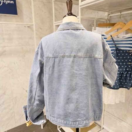 플로럴 배색 데님 자켓