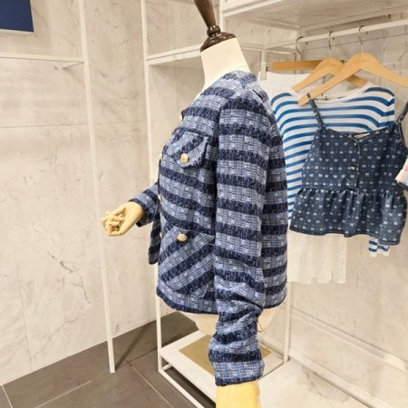 노카라 금장 트위드 자켓