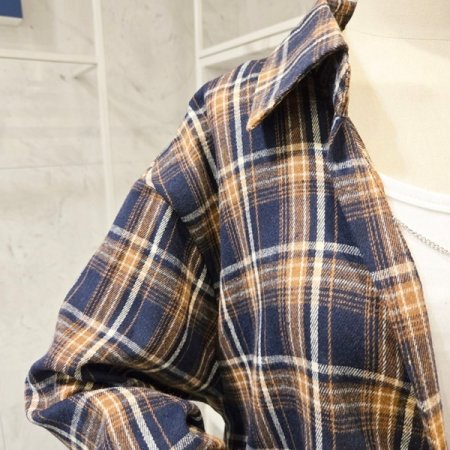 체크 셔츠 민소매 탑 세트