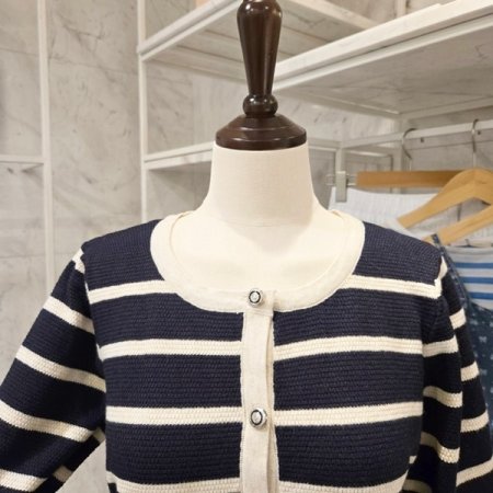 메탈 포켓 스트라이프 가디건