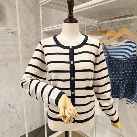 메탈 포켓 스트라이프 가디건