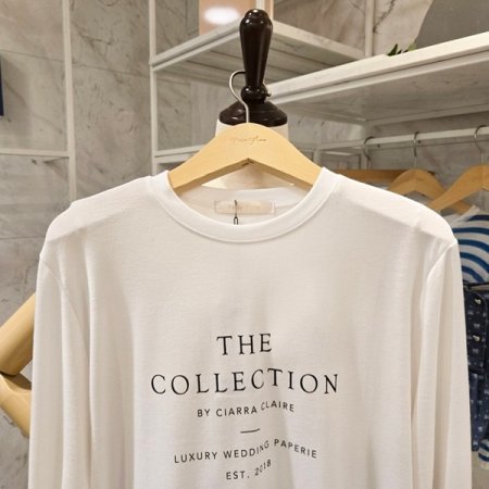 레터링 나염 긴팔 티셔츠