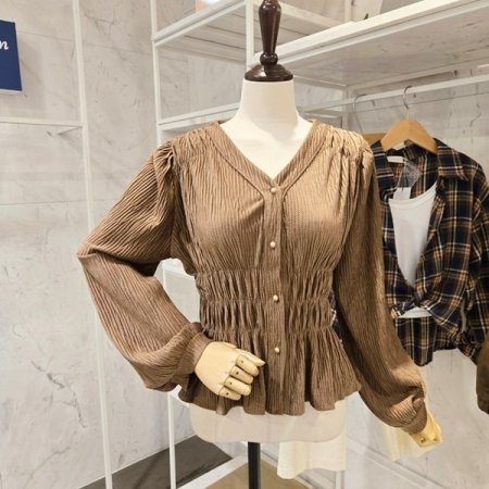 골덴 셔링 블라우스