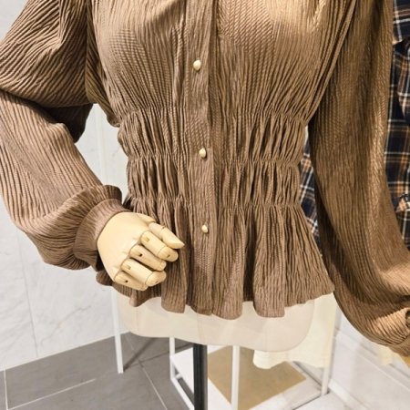 골덴 셔링 블라우스