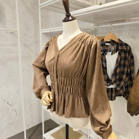 골덴 셔링 블라우스