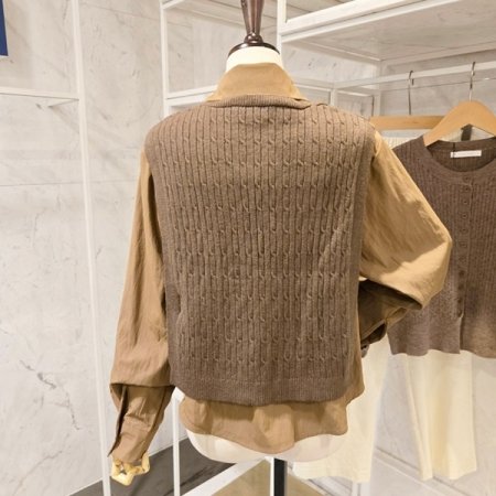 꽈배기 니트 셔츠 세트