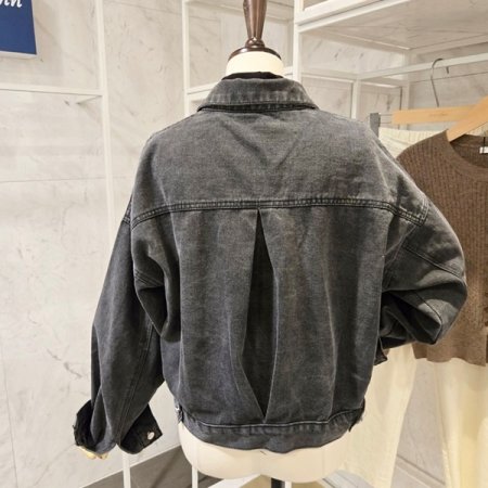 레오파드 데님 자켓