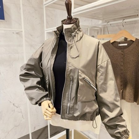 양포켓 스트링 숏 점퍼