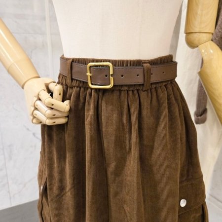 골덴 포켓 벨트 스커트