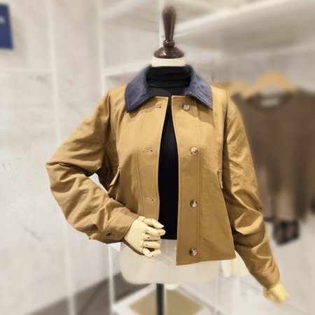 골덴 카라 배색 자켓