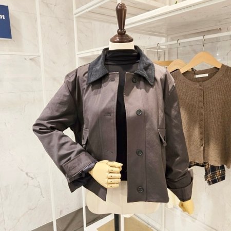 골덴 카라 배색 자켓