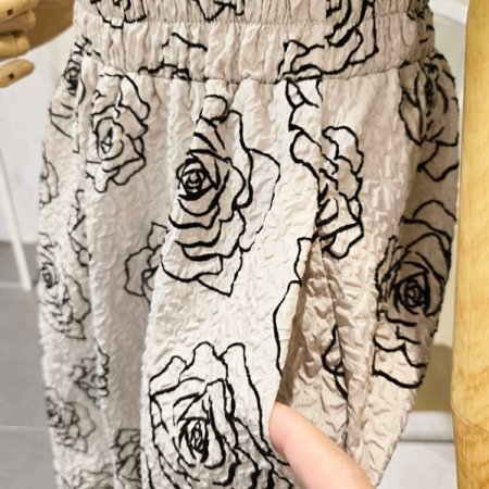 로즈 플라워 에이라인 스커트