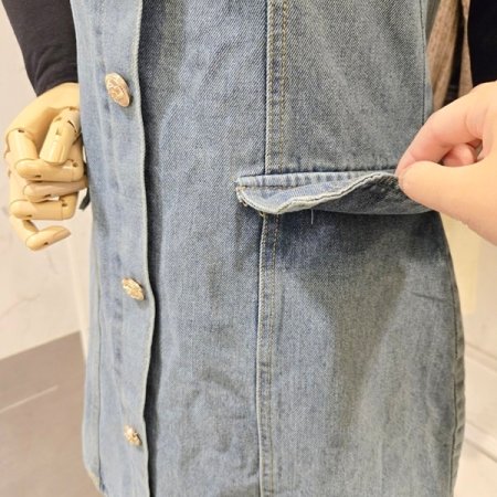 미니 데님 뷔스티에 원피스