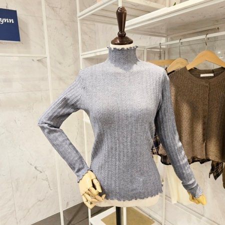 롤링 폴라 패턴 니트