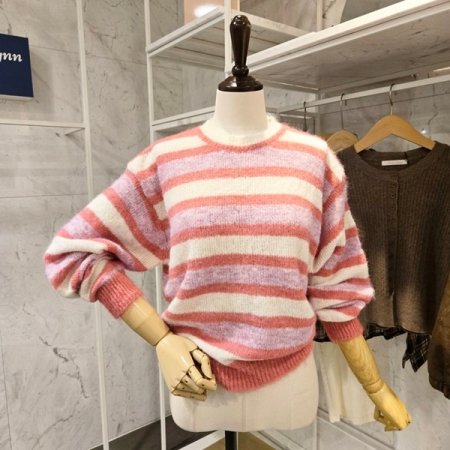 컬러 스트라이프 니트