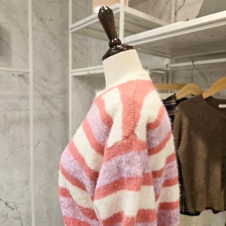 컬러 스트라이프 니트