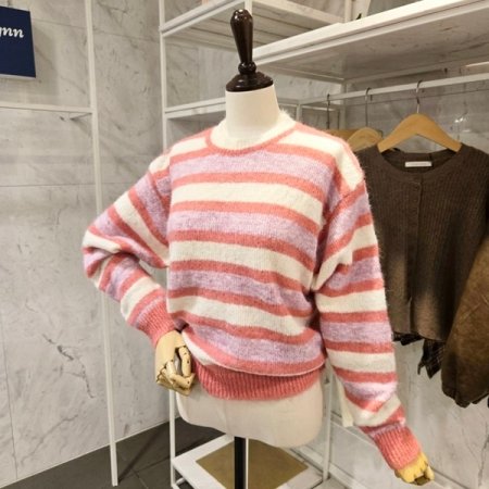 컬러 스트라이프 니트