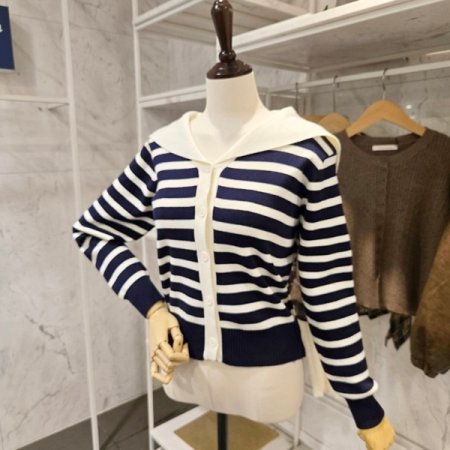 세일러 스트라이프 가디건