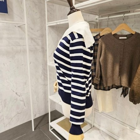 세일러 스트라이프 가디건