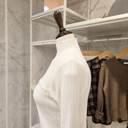 진주 반목 골지 니트