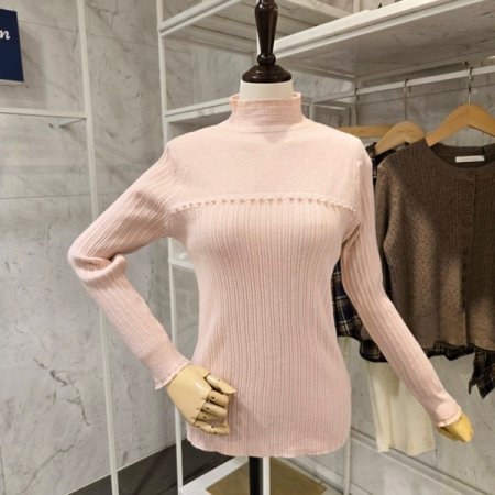 진주 반목 골지 니트