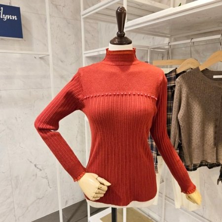 진주 반목 골지 니트