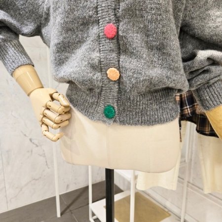 컬러 뜨개단추 가디건