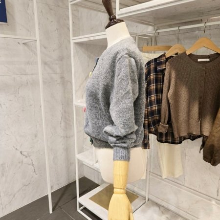 컬러 뜨개단추 가디건