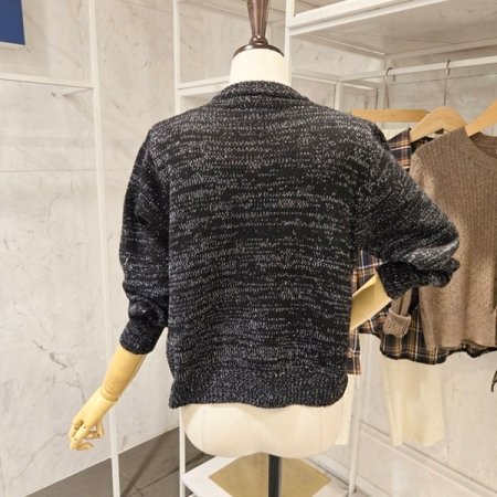 양 리본 장식 가디건