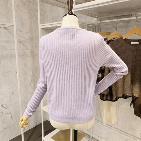 컬러 골지 니트 가디건