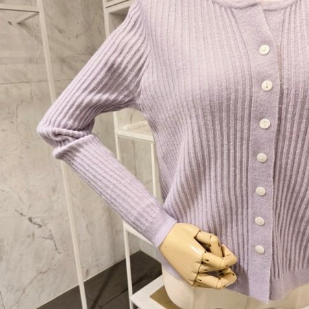 컬러 골지 니트 가디건