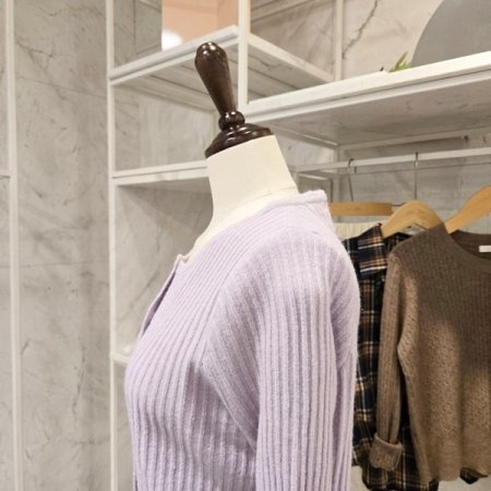 컬러 골지 니트 가디건