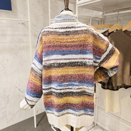 데님 배색 오버핏 가디건