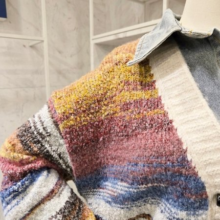 데님 배색 오버핏 가디건