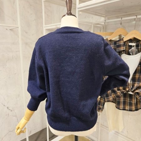 곰돌이 자수 니트