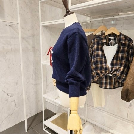 곰돌이 자수 니트