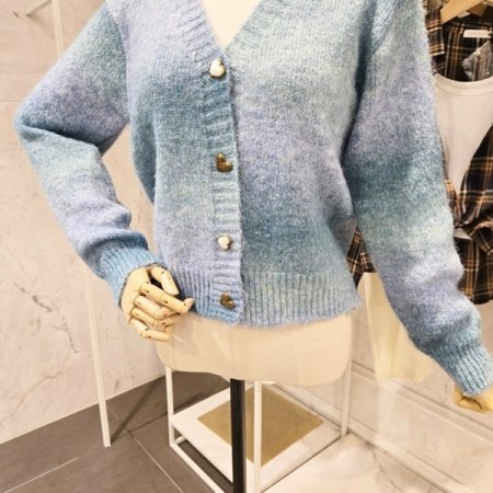 하트단추 그라데이션 가디건
