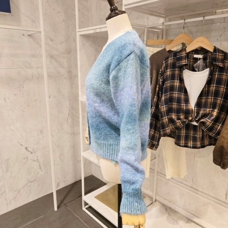 하트단추 그라데이션 가디건