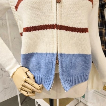 줄무늬 투웨이 니트 조끼