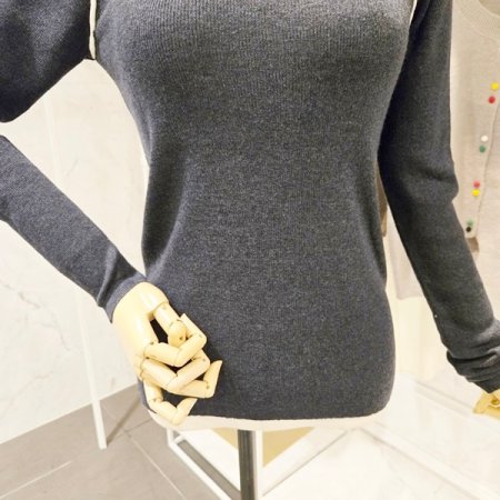 어깨 배색 니트