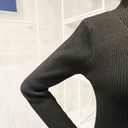 트임 반목 골지 니트