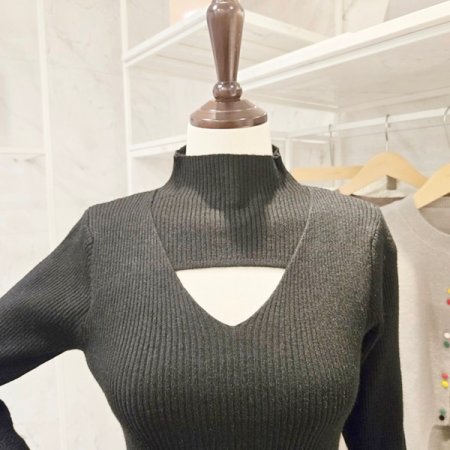 트임 반목 골지 니트